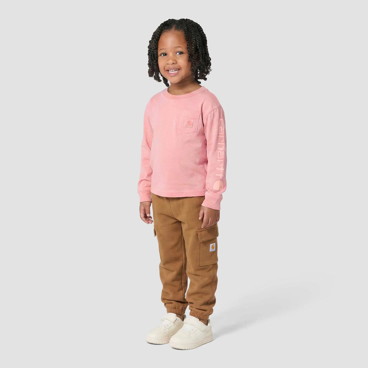 Girls' Long Sleeve Tonal Patch Pocket T-Shirt (Toddler/Child/Youth)