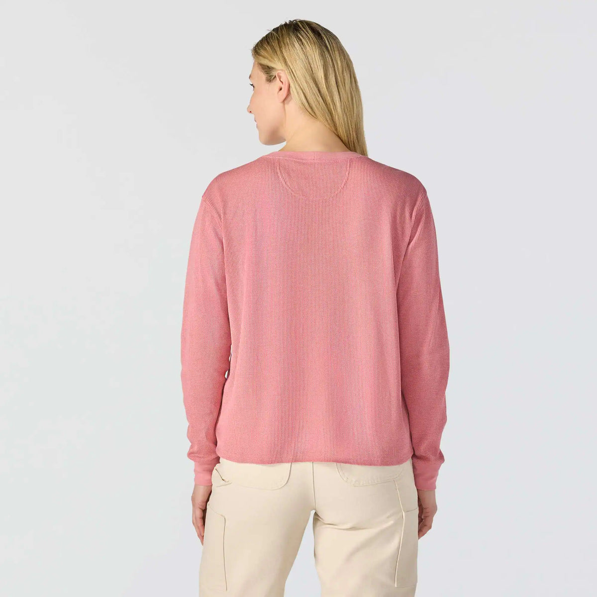 Women's Waffle Knit Loose LS T-Shirt