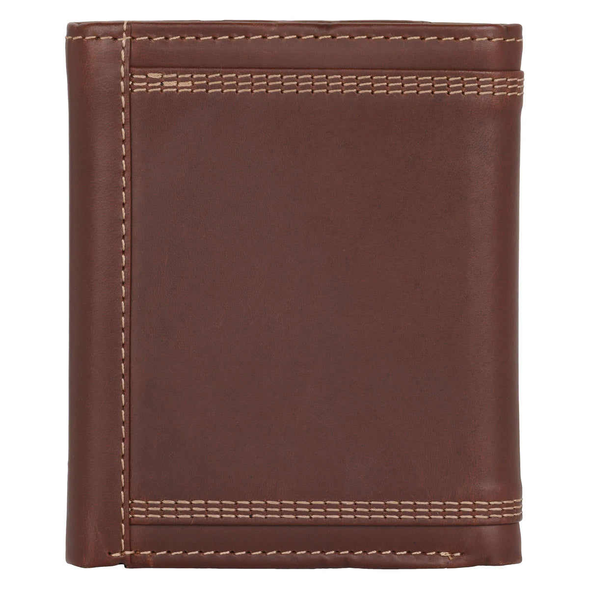 Leather Triple-Stitched Trifold Wallet