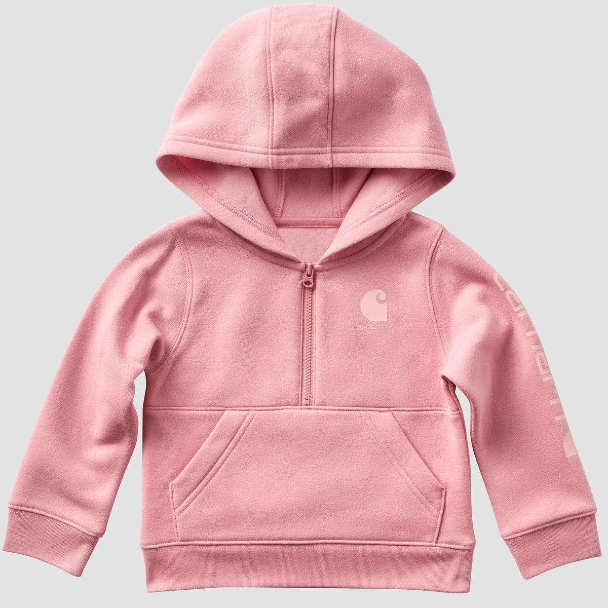 Girls' Long Sleeve Half-Zip Hooded Logo Sweatshirt (Baby/Toddler)