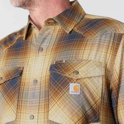 Montana Rugged Flex™ Relaxed Fit Lightweight Long-Sleeve Snap-Front Plaid Shirt