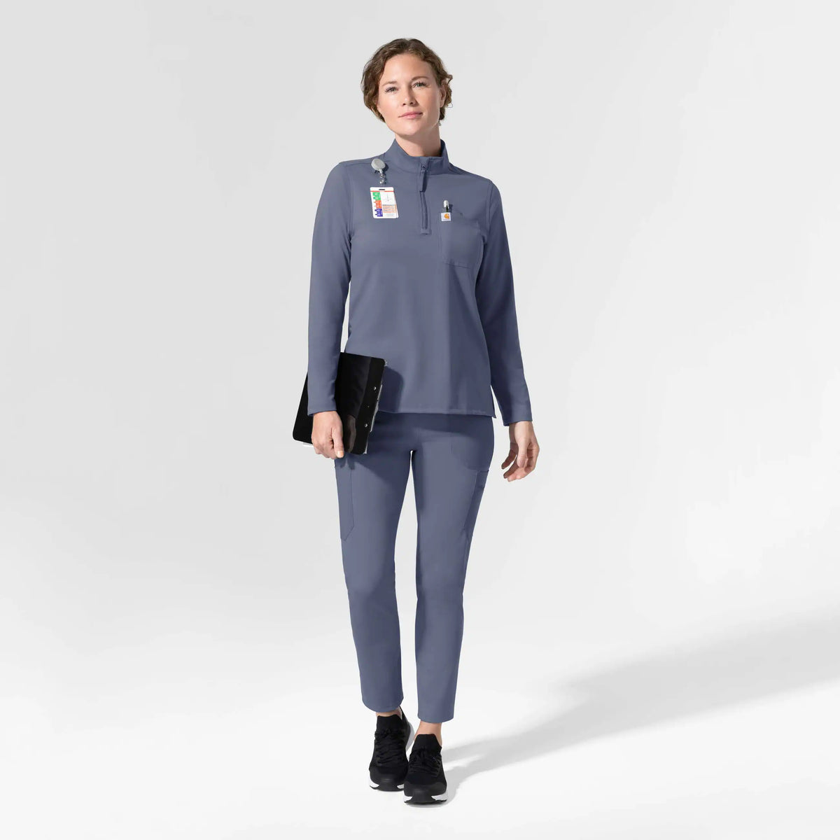 Women's Force Cross-Flex Knit Long Sleeve Quarter Zip Scrub Top