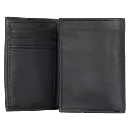 Leather Triple-Stitched Trifold Wallet
