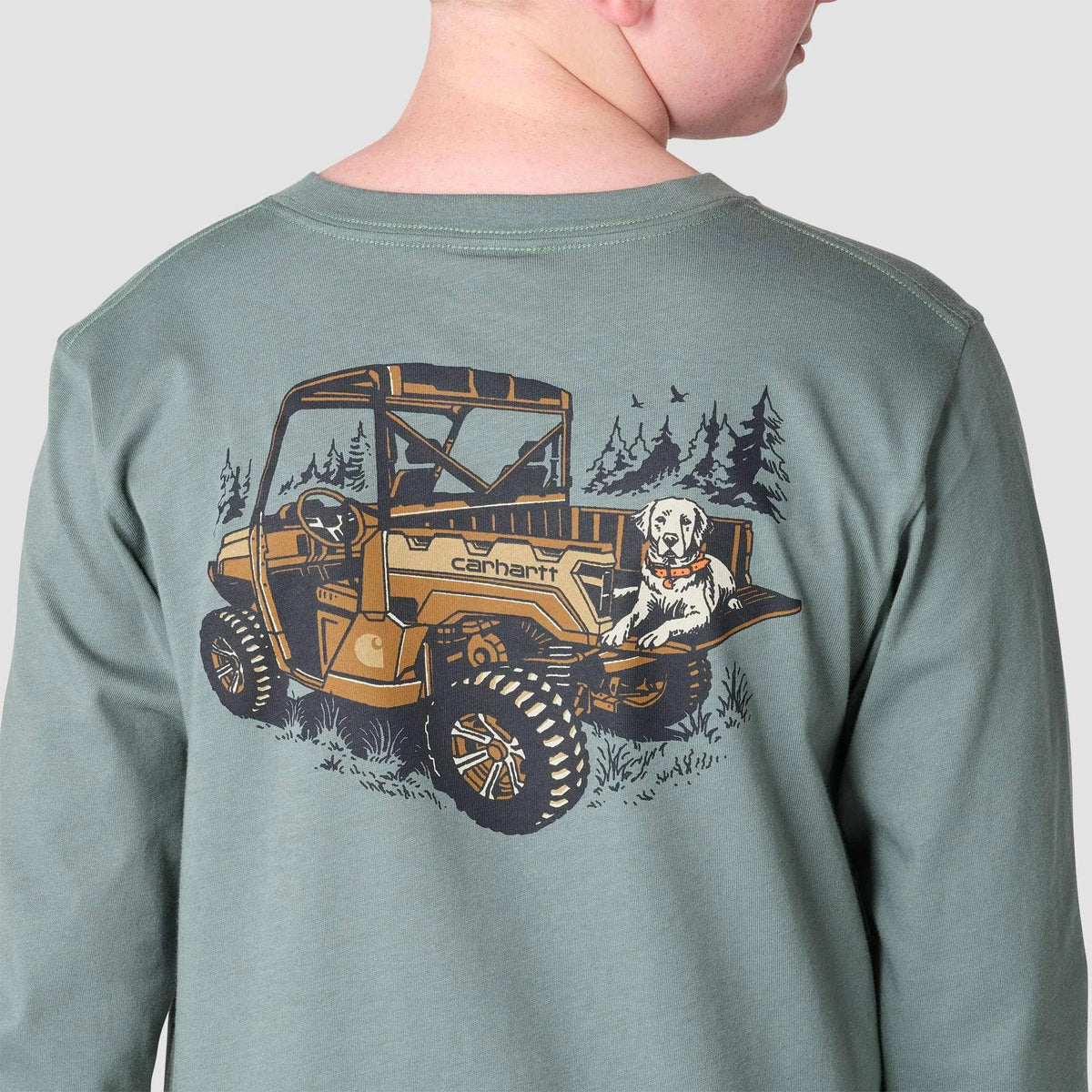 Boys' Long Sleeve Utility Vehicle Pocket T-Shirt (Toddler/Child/Youth)